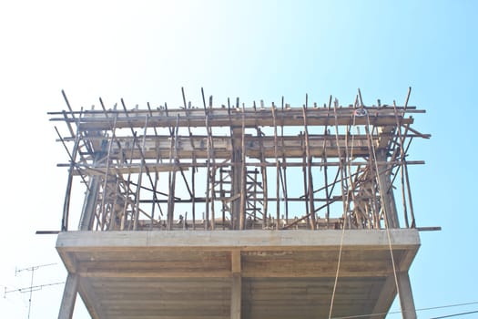 new building construction site, close up detail construction