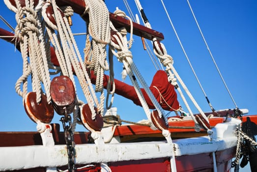 Rigging of a sailing ship