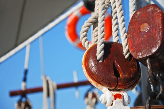 Rigging of a sailing ship