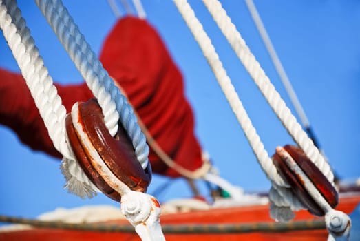 Rigging of a sailing ship
