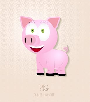 2019 Chinese New Year of the Pig funny cartoon zodiac collection illustration. EPS10 vector file with transparency layers.