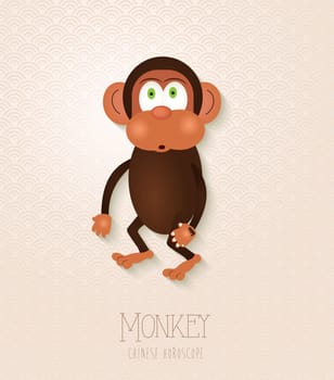 2016 Chinese New Year of the Monkey funny cartoon zodiac collection illustration. EPS10 vector file with transparency layers.