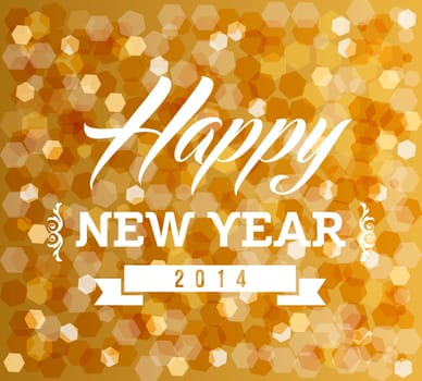 Happy new year holidays glow defocus lights vintage greeting card design. EPS10 vector with transparency organized in layers for easy editing.