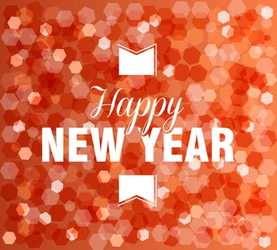 Happy new year holidays glow defocus lights vintage greeting card design. EPS10 vector with transparency organized in layers for easy editing.