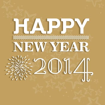 Happy new year 2014 holidays contemporary invitation card design background. EPS10 vector file with transparency layers.