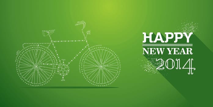 Happy new year 2014 holidays contemporary invitation card design background. EPS10 vector file with transparency layers.