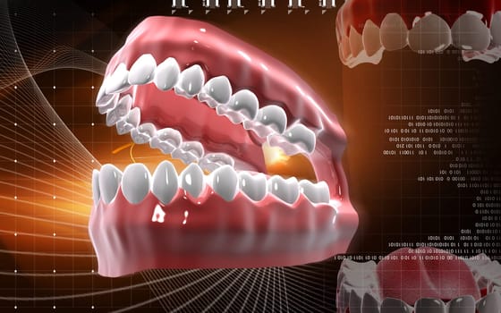Digital illustration of Mouth in colour background