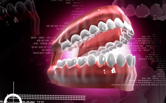 Digital illustration of Mouth in colour background