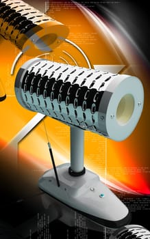 Digital illustration of Dental implant in colour background