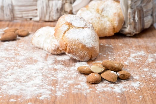 Almond cookies with the powdered sugar on it. Culinary Delights of Sicily