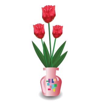 colorful illustration with tulips for your presentation