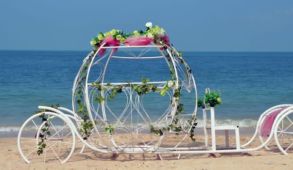 Decorated wedding carriage
