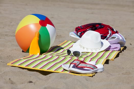Beach accessories from the beach mat to the straw hat to the ball