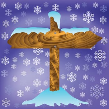 colorful illustration with  winter arrow for your design