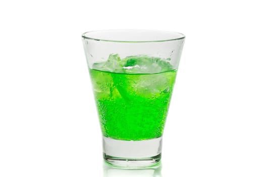 Mojito in a glass with ice. Isolate on white.