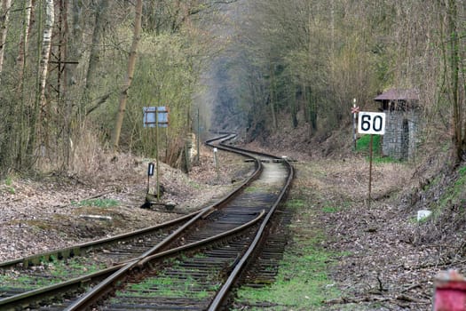 Shot of the old and abandoned train track