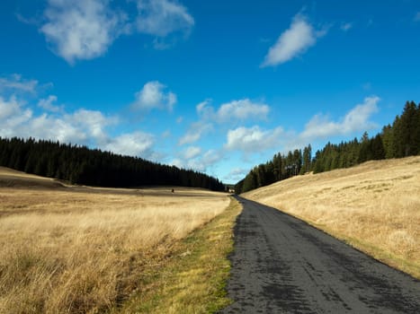 Image of the tableland with road - The Ore Mountains, Czech republic