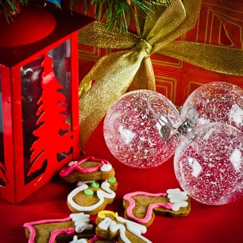 decoration and gifts of toys for Christmas