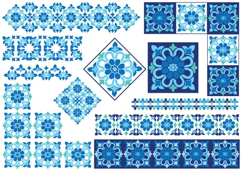 Elements in the old style designs ready to be used