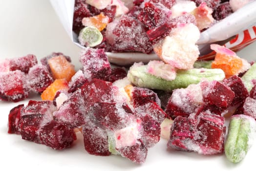 frozen mixed vegetables with red beets