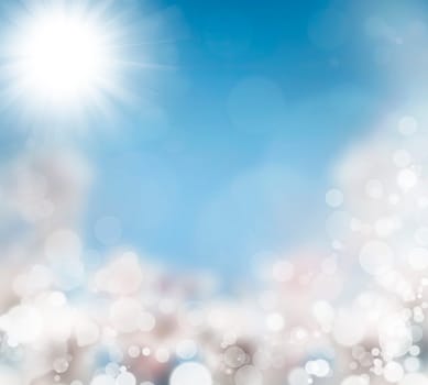 Spring background with colorful lights