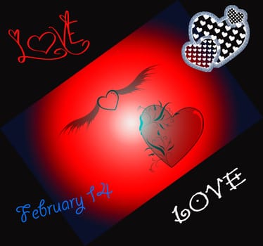Valentine background objects prepared for the occasion