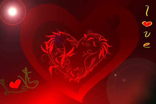 Valentine background objects prepared for the occasion