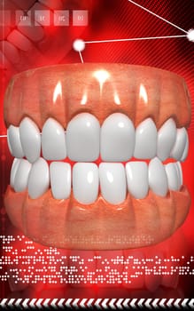 Digital illustration of Mouth in colour background