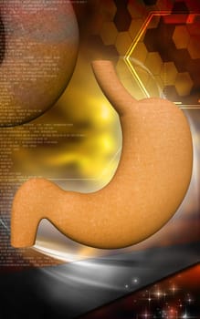 Digital illustration of stomach in colour background