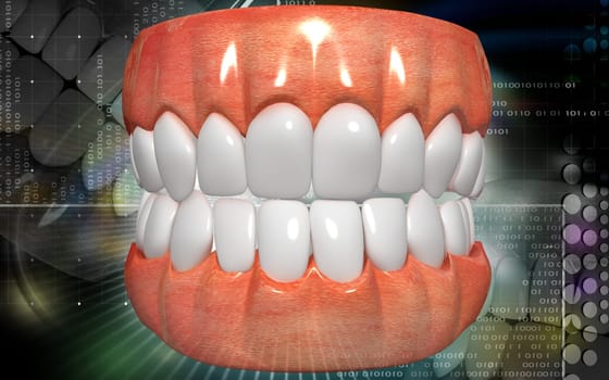 Digital illustration of Mouth in colour background