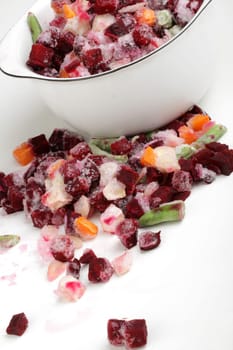frozen mixed vegetables with red beets