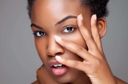 Young black beauty with perfect skin
