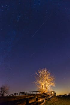 View of Geminid meteor shower on December 14, 2012