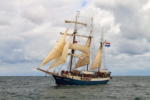 Sailing ship "Atlantis"" off Warnemünde,Hanse Sail 2013"