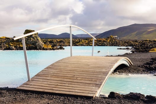 Blue Lagoon - famous Icelandic spa and Geothermal Power plant (panoramic picture)