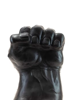 A clenched fist isolated against a white background