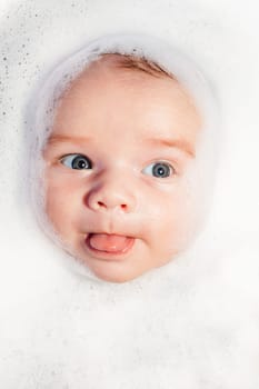 Bath And Newborn With Foam