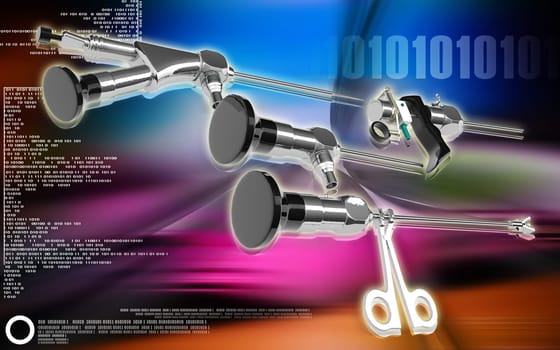 Digital illustration of Hysteroscope in colour background