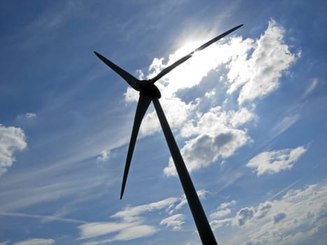 Backlit wind turbine