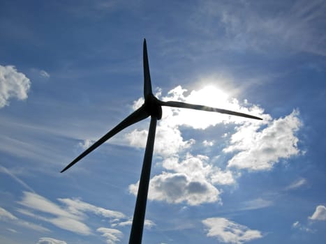 Backlit wind turbine