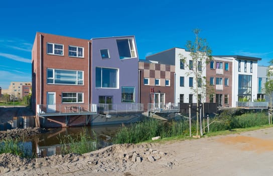 modern new residential houses in almere, netherlands