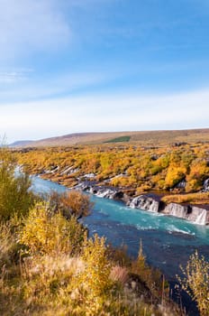 Hraunfossar is a very beautiful Icelandic waterfall in the west of the island.