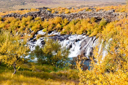 Hraunfossar is a very beautiful Icelandic waterfall in the west of the island.