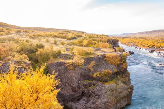 Hraunfossar is a very beautiful Icelandic waterfall in the west of the island.