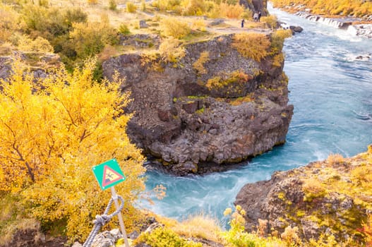 Hraunfossar is a very beautiful Icelandic waterfall in the west of the island.