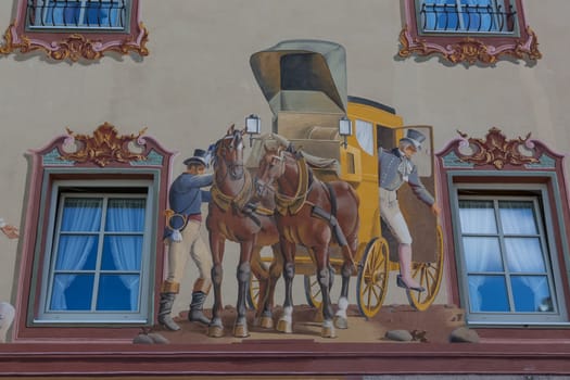 Lüftlmalerei,Mittenwald,Upper Bavaria,Bavaria,Germany,Europe