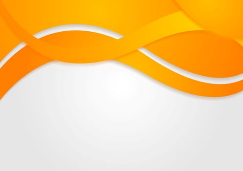 Abstract orange wavy vector card design
