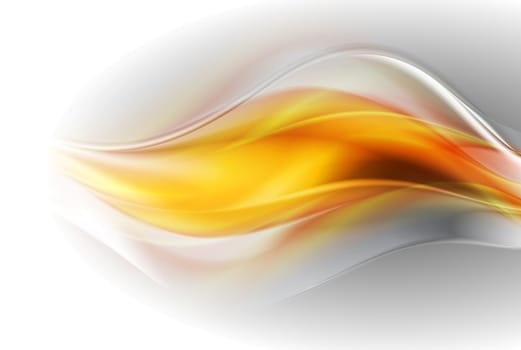 Bright glowing yellow waves vector background