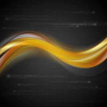 Colourful orange wave. Vector background