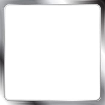 Abstract metallic silver vector frame